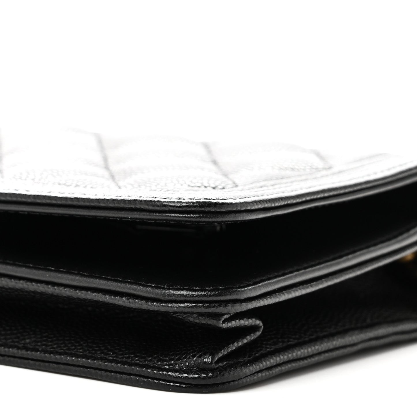 Caviar Quilted Boy Wallet On Chain WOC Black