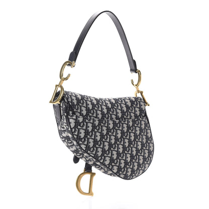 Christian Dior Oblique Saddle Bag Blue 3 of 8