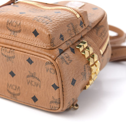 MCM Visetos Side Stud X-Mini Stark Backpack Cognac 6 of 9