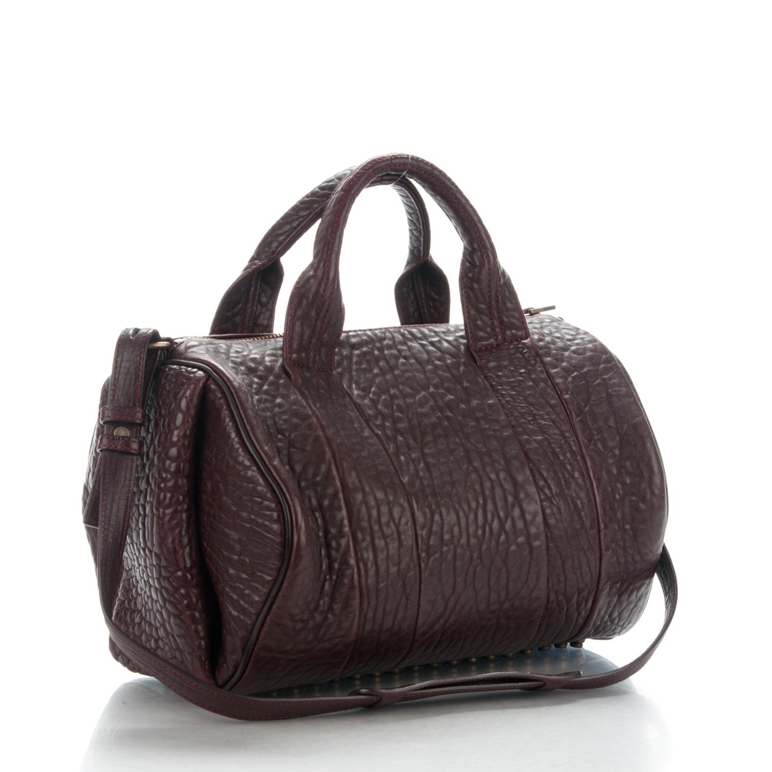 Alexander Wang Pebbled Lambskin Rocco Beet Antique Brass Hardware 3 of 6