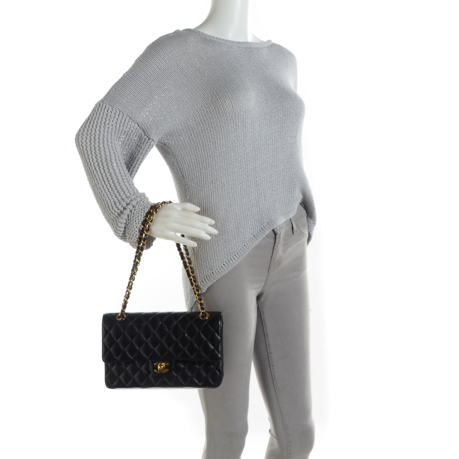 Chanel Caviar Quilted Medium Double Flap Black 2 of 8