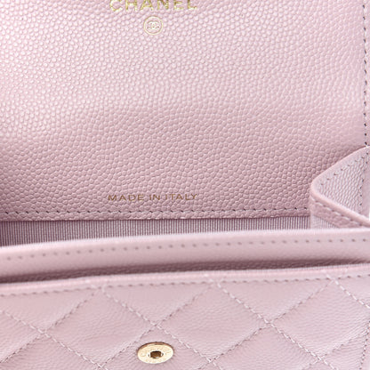 Chanel Caviar Quilted Flap Card Holder Wallet Light Pink 7 of 8