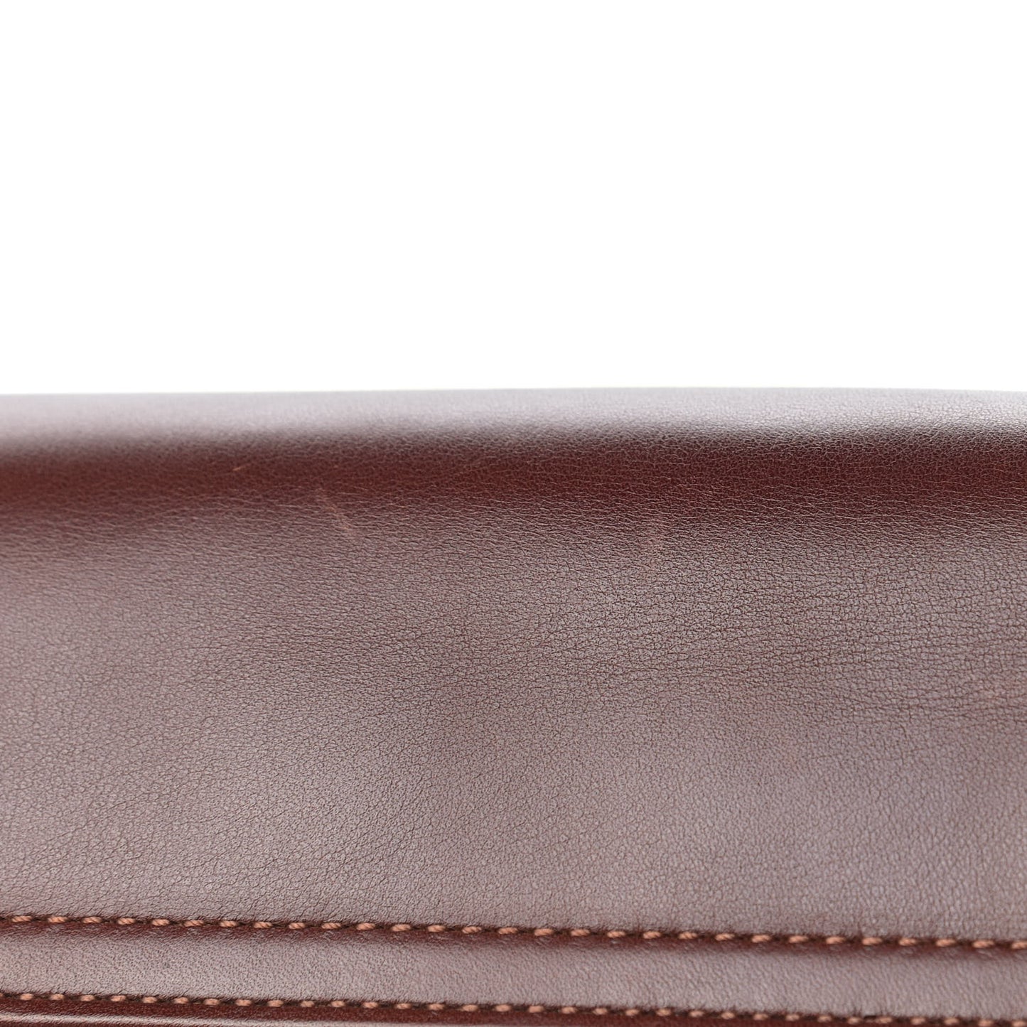 Calfskin Logo Shoulder Bag Brown