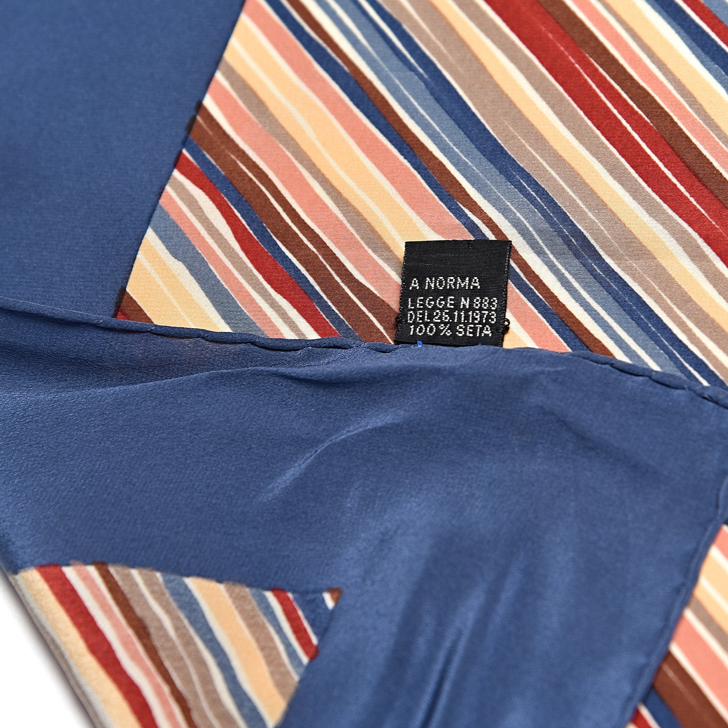 Silk Stripe CC Square Scarf Blue