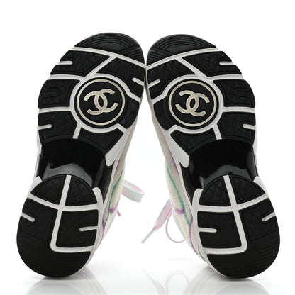 Chanel Wool Suede Calfskin CC Sneakers 35 Multicolor 5 of 9