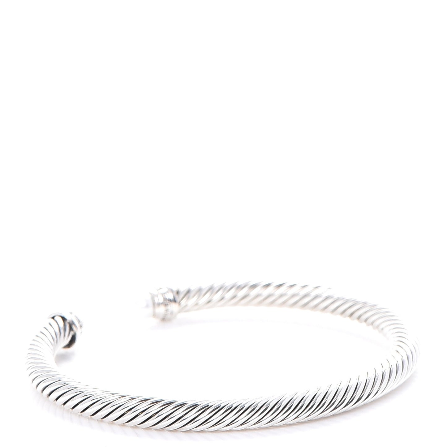 Sterling Silver Diamond Pearl 5mm Cable Classics Bracelet