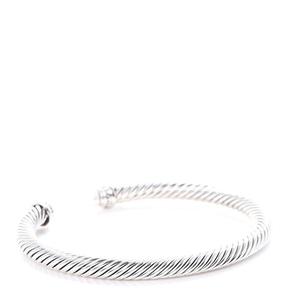 David Yurman Sterling Silver Diamond Pearl 5mm Cable Classics Bracelet 3 of 5