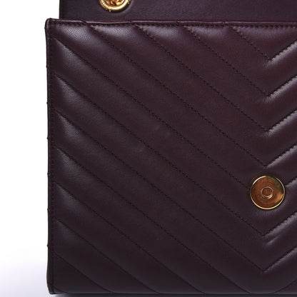 Saint Laurent Lambskin Matelasse Chevron Medium Monogram Satchel Amaranto 14 of 15