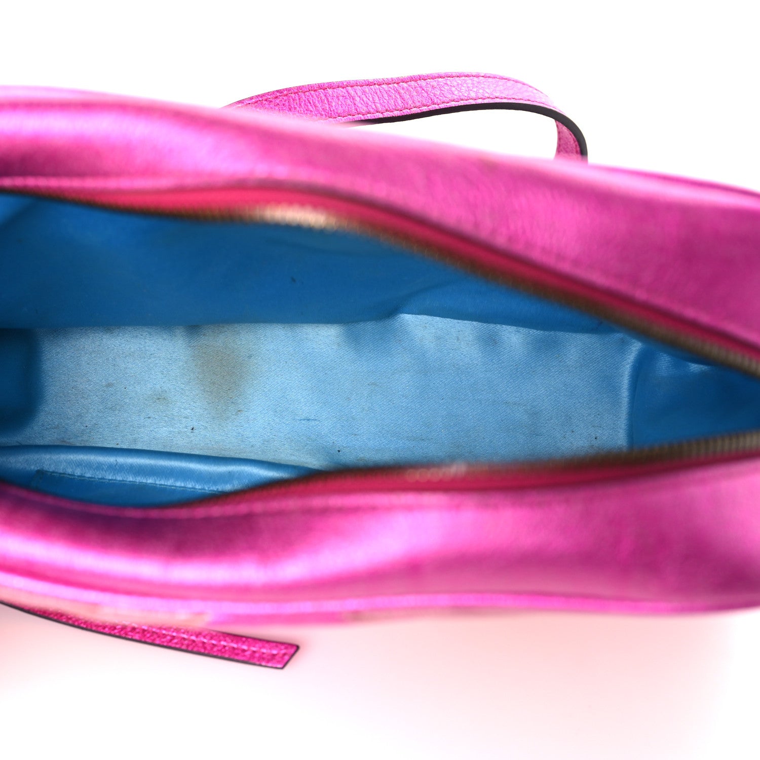Gucci Laminated Nappa Matelasse Small GG Marmont Chain Shoulder Bag Fuxia Rosso Rosa 5 of 10