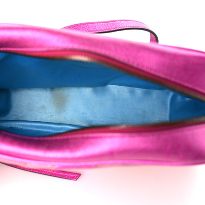 Gucci Laminated Nappa Matelasse Small GG Marmont Chain Shoulder Bag Fuxia Rosso Rosa 5 of 10
