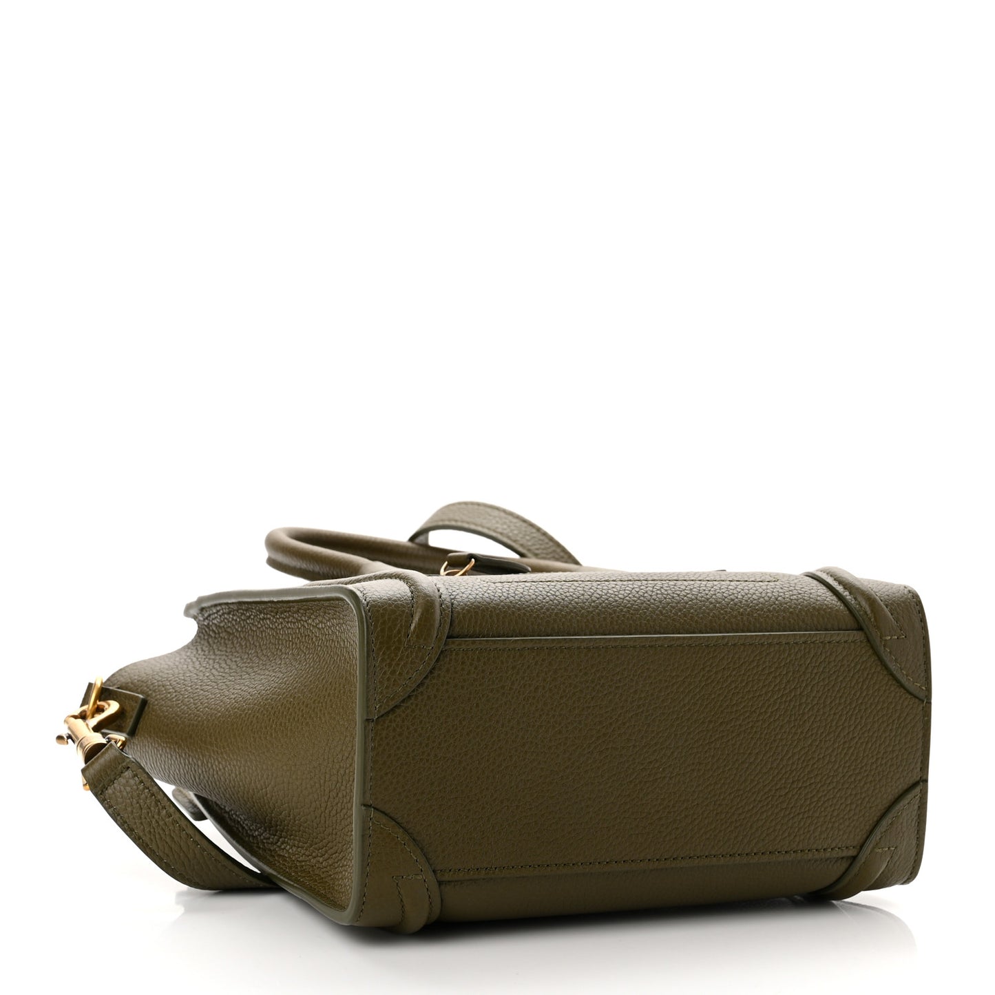 Drummed Calfskin Nano Luggage Army Green