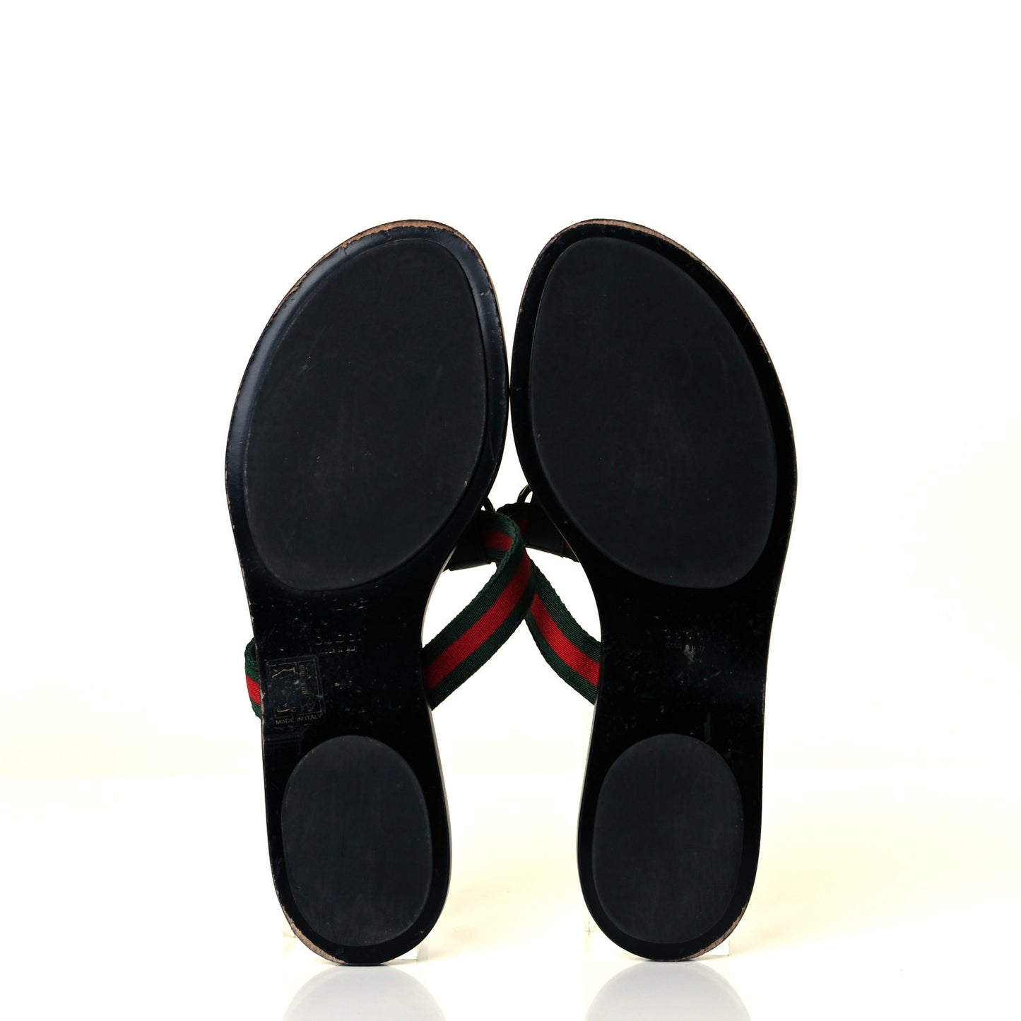 Nylon Guccissima Web Womens Thong Sandals 41 Green Red Black