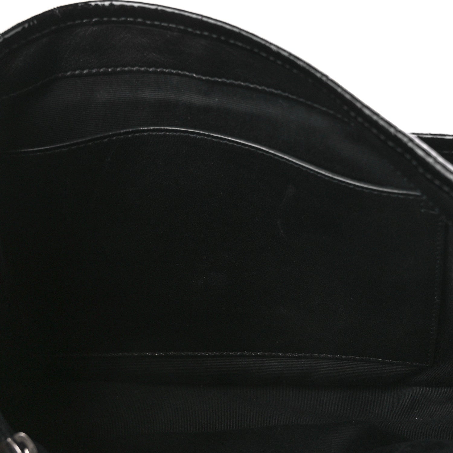 Saint Laurent Patent Crocodile Embossed Lambskin Monogram Medium Niki Chain Satchel Black 6 of 12