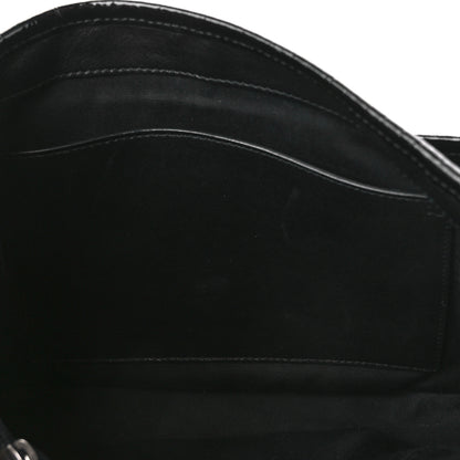 Saint Laurent Patent Crocodile Embossed Lambskin Monogram Medium Niki Chain Satchel Black 6 of 12