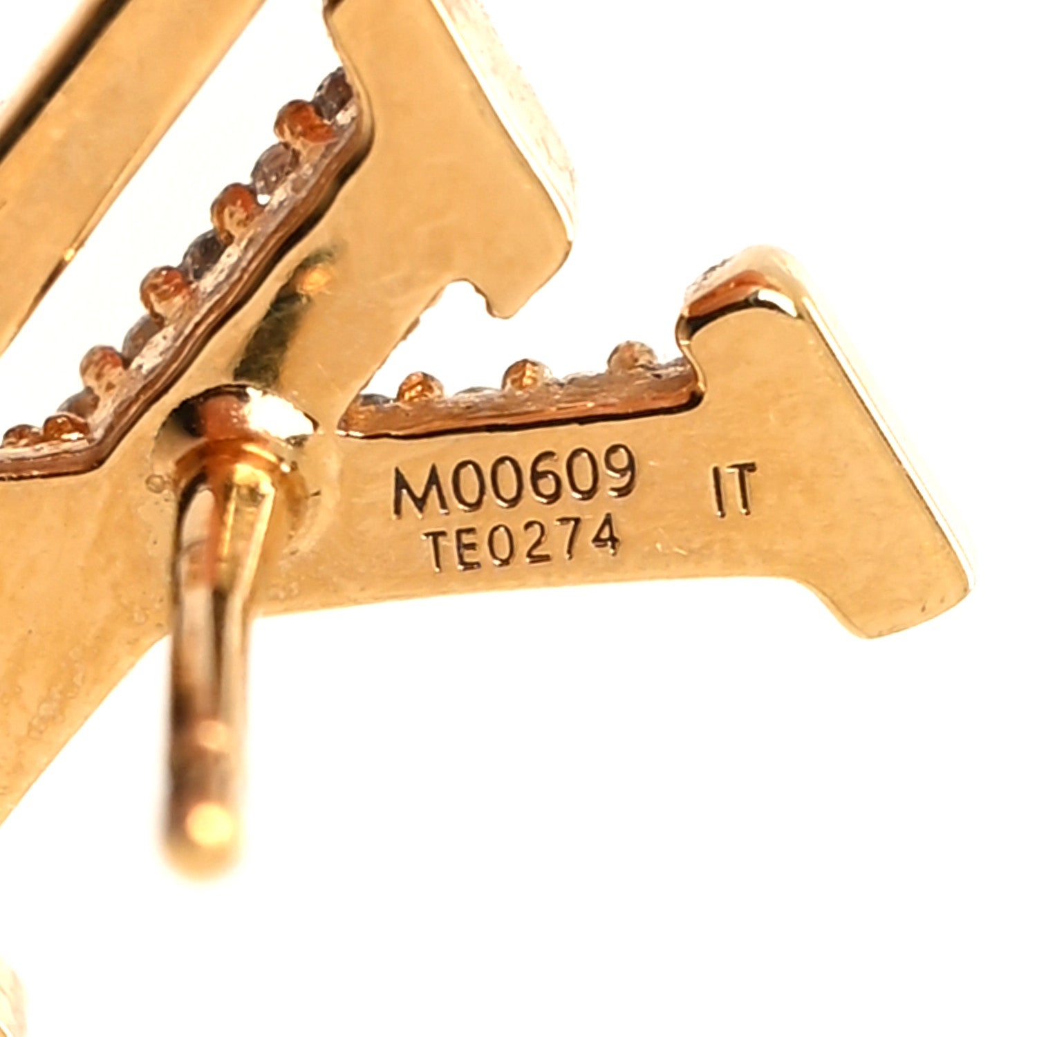 Louis Vuitton Metal Crystal LV Iconic Earrings Gold 4 of 6
