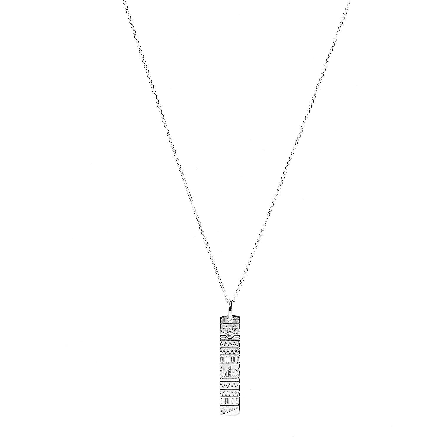 Tiffany Sterling Silver 2014 Nike Marathon Bar Pendant Necklace 1 of 4