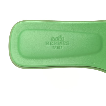 Hermes Epsom Oran Sandals 38.5 Vert Pomme 7 of 9