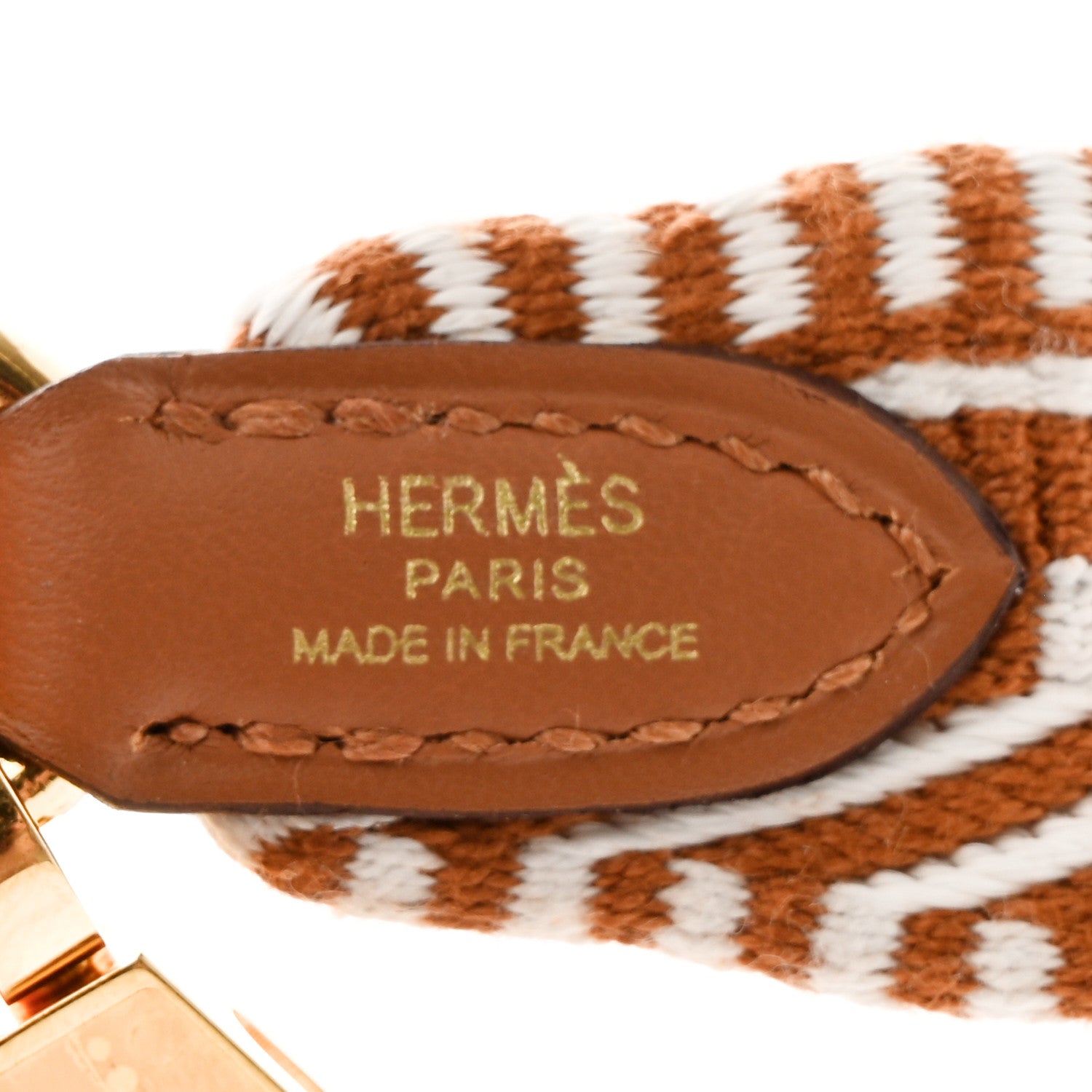 Hermes Toile Swift 25mm Sangle Cavale Shoulder Strap Gold White 3 of 6