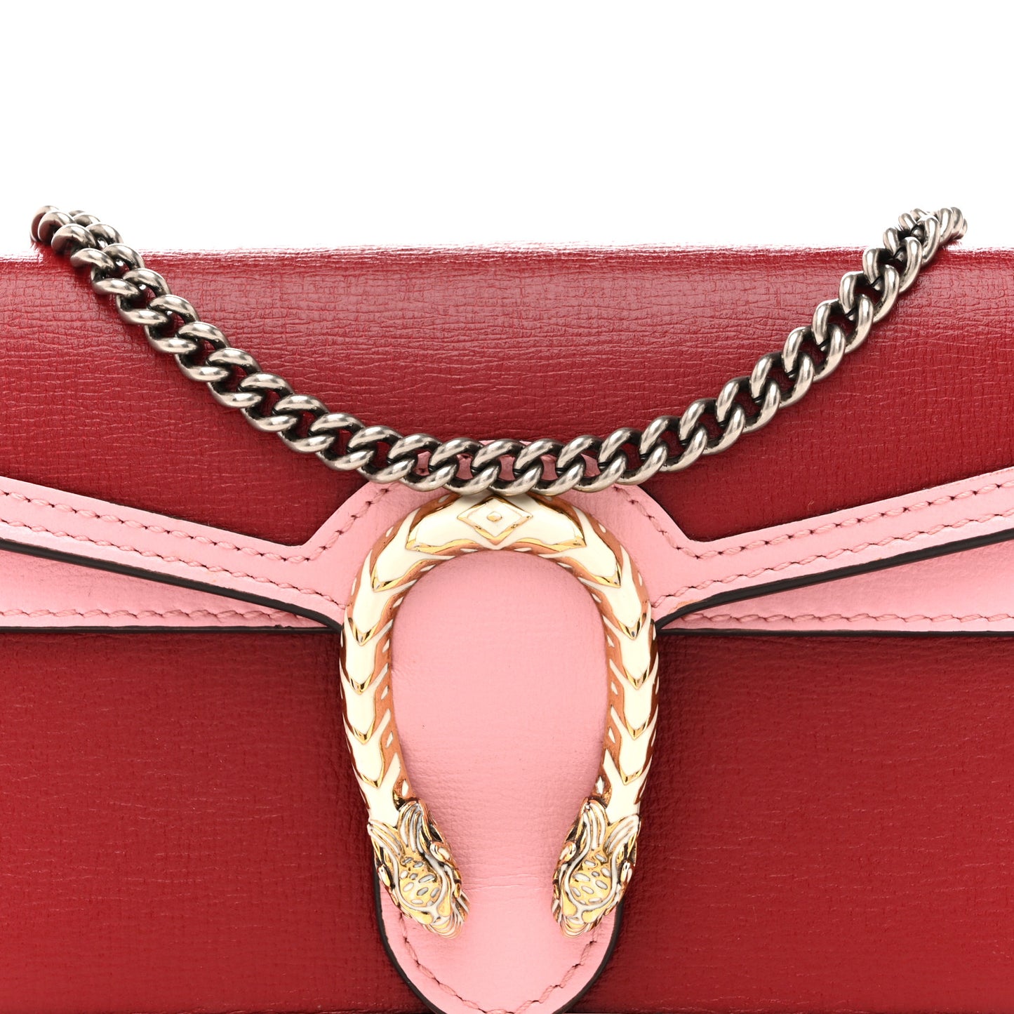 Azalea Calfskin Enamel Super Mini Dionysus Shoulder Bag New Cherry Red Wild Rose Off White