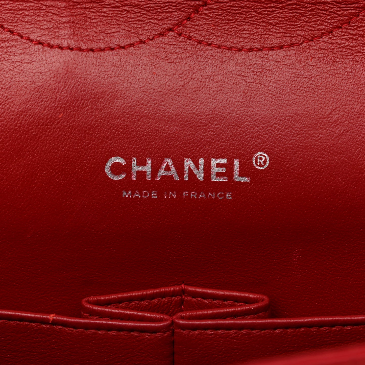Patent Quilted Maxi Double Flap Red