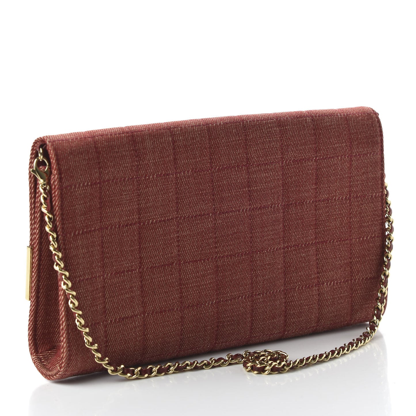 Denim Chocolate Bar Flap Red