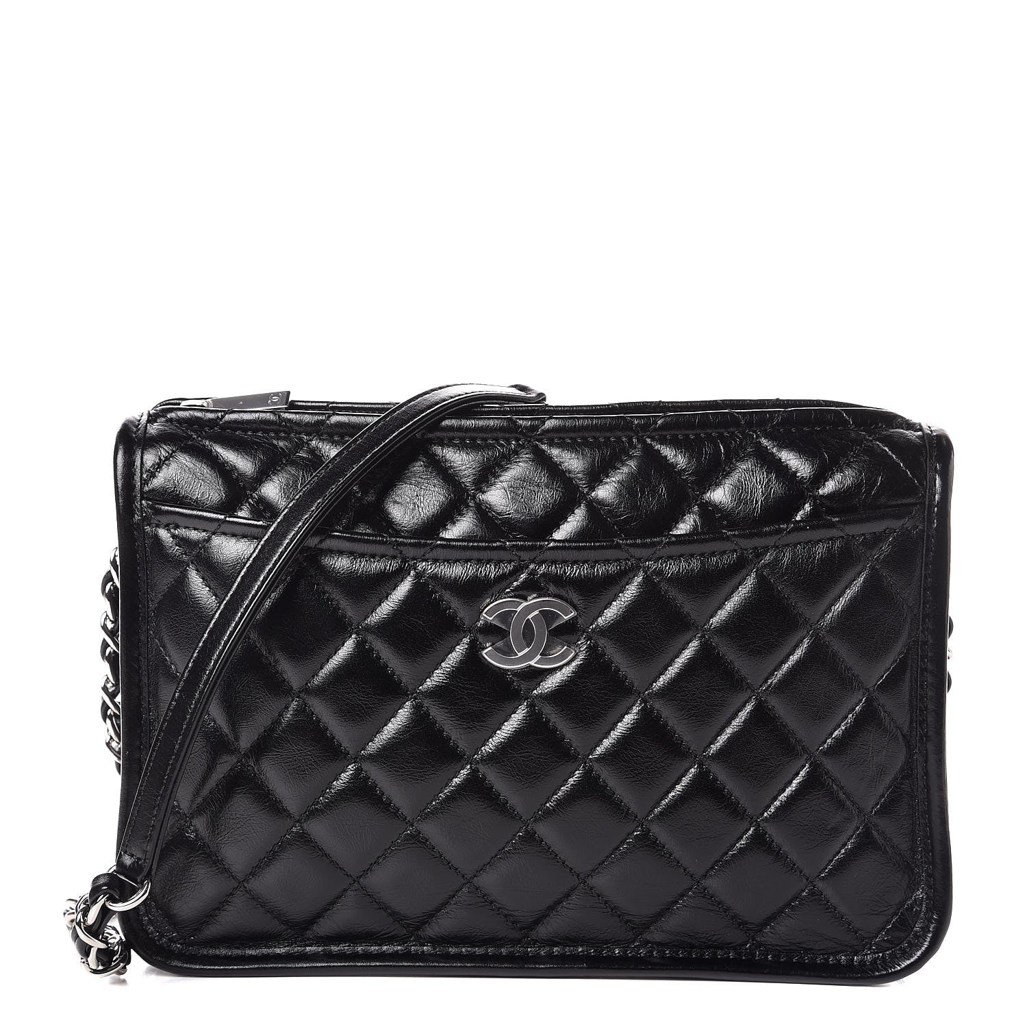 Chanel Aged Calfskin Quilted Working Vibe Camera Case Black 1 of 8