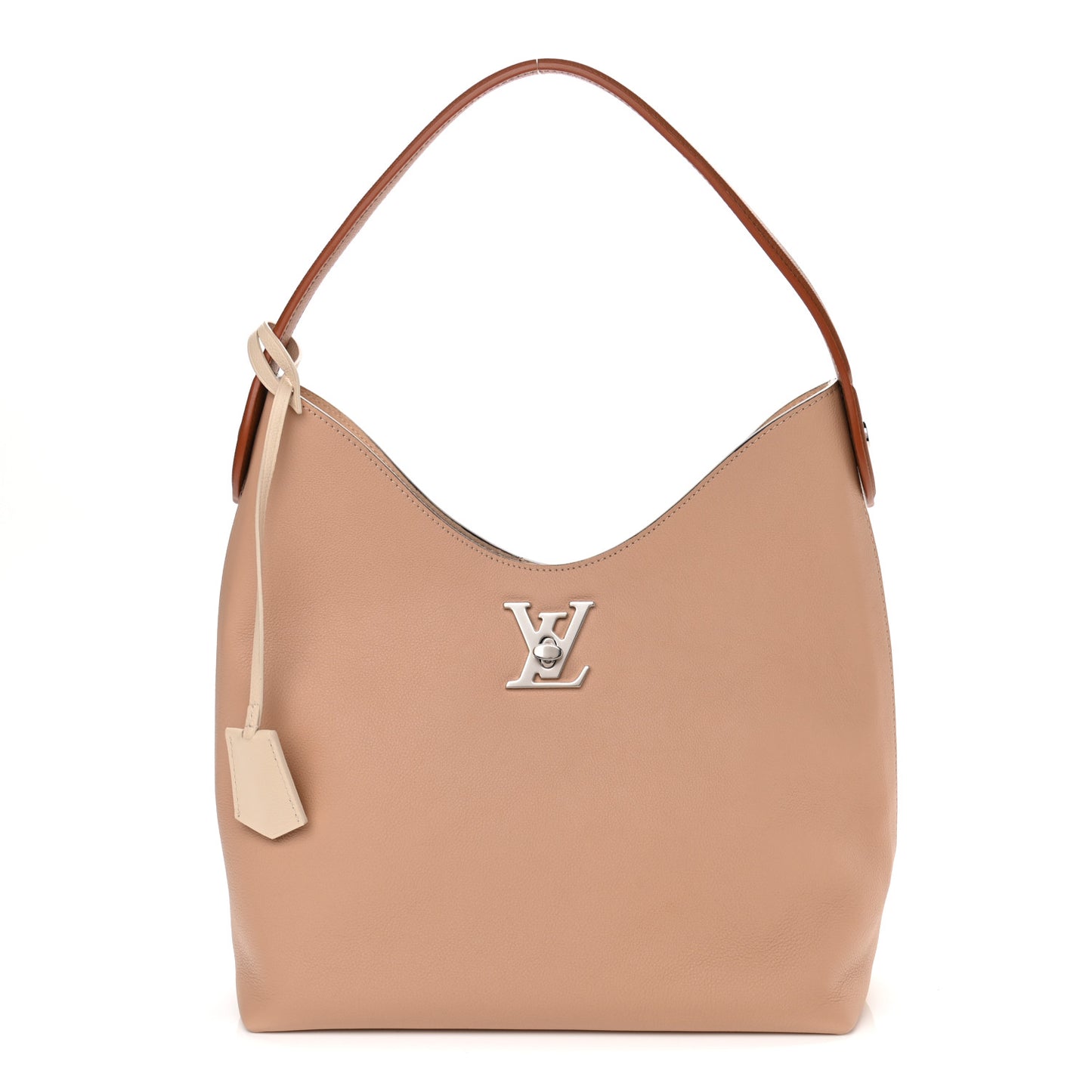 Calfskin Lockme Hobo Beige
