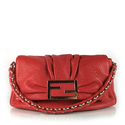 Fendi Crinkled Lambskin Mia Shoulder Flap Red 1 of 12