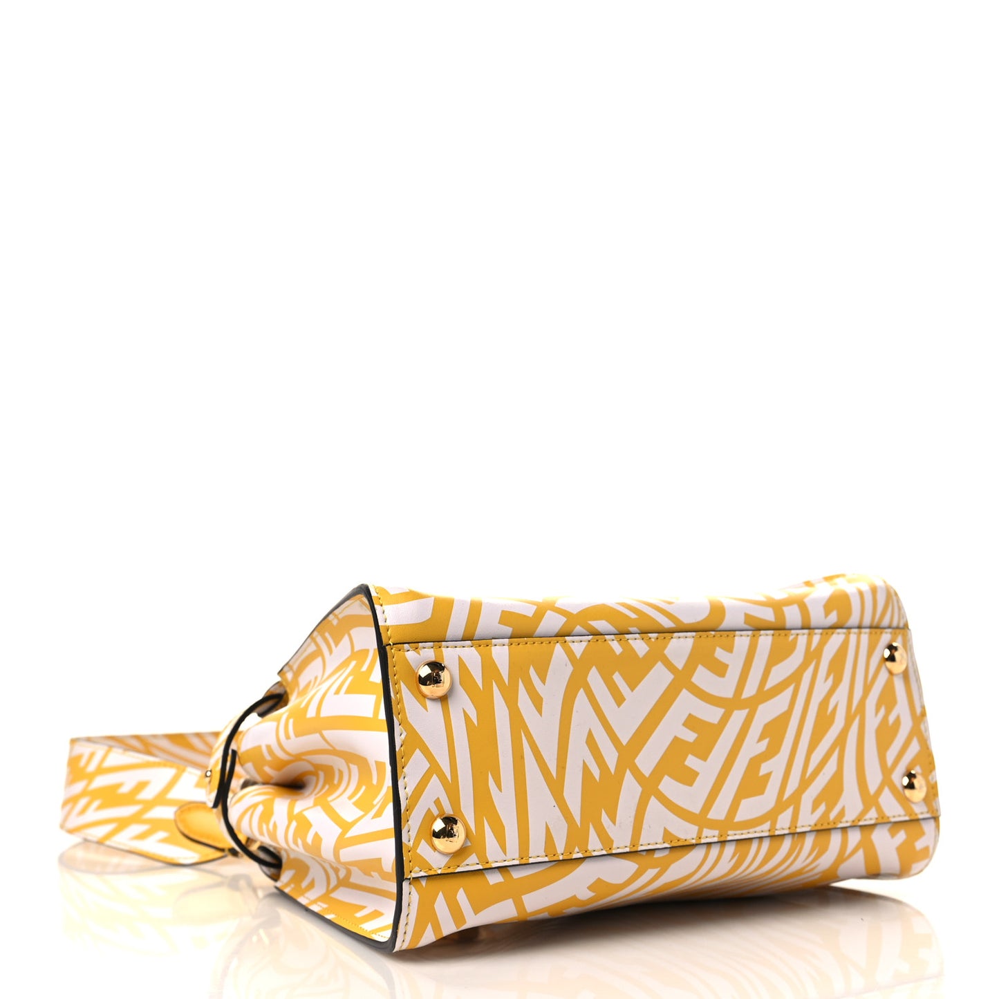 X SARAH COLEMAN Vitello Liberty Shiny Nappa Plexiglass FF Vertigo Mini Peekaboo Iconic Satchel Mimosa White