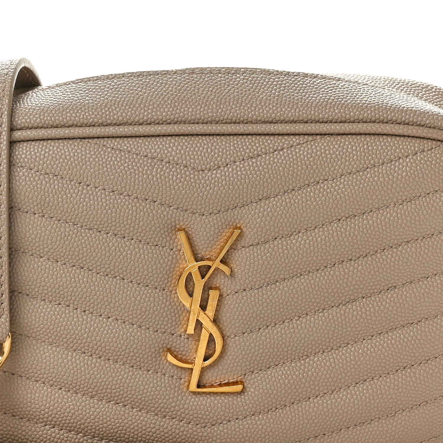 Saint Laurent Grain De Poudre Matelasse Monogram Mini Lou Camera Bag Dark Beige 8 of 10