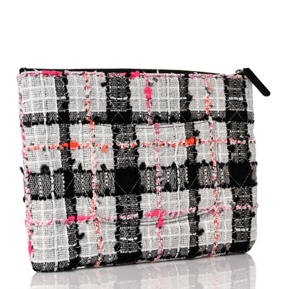Chanel Tweed Calfskin Signe Pouch Black Pink Orange 3 of 10