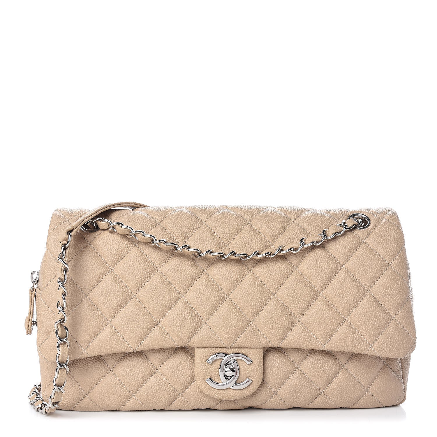 Chanel Caviar Quilted Jumbo Easy Flap Beige 1 of 10