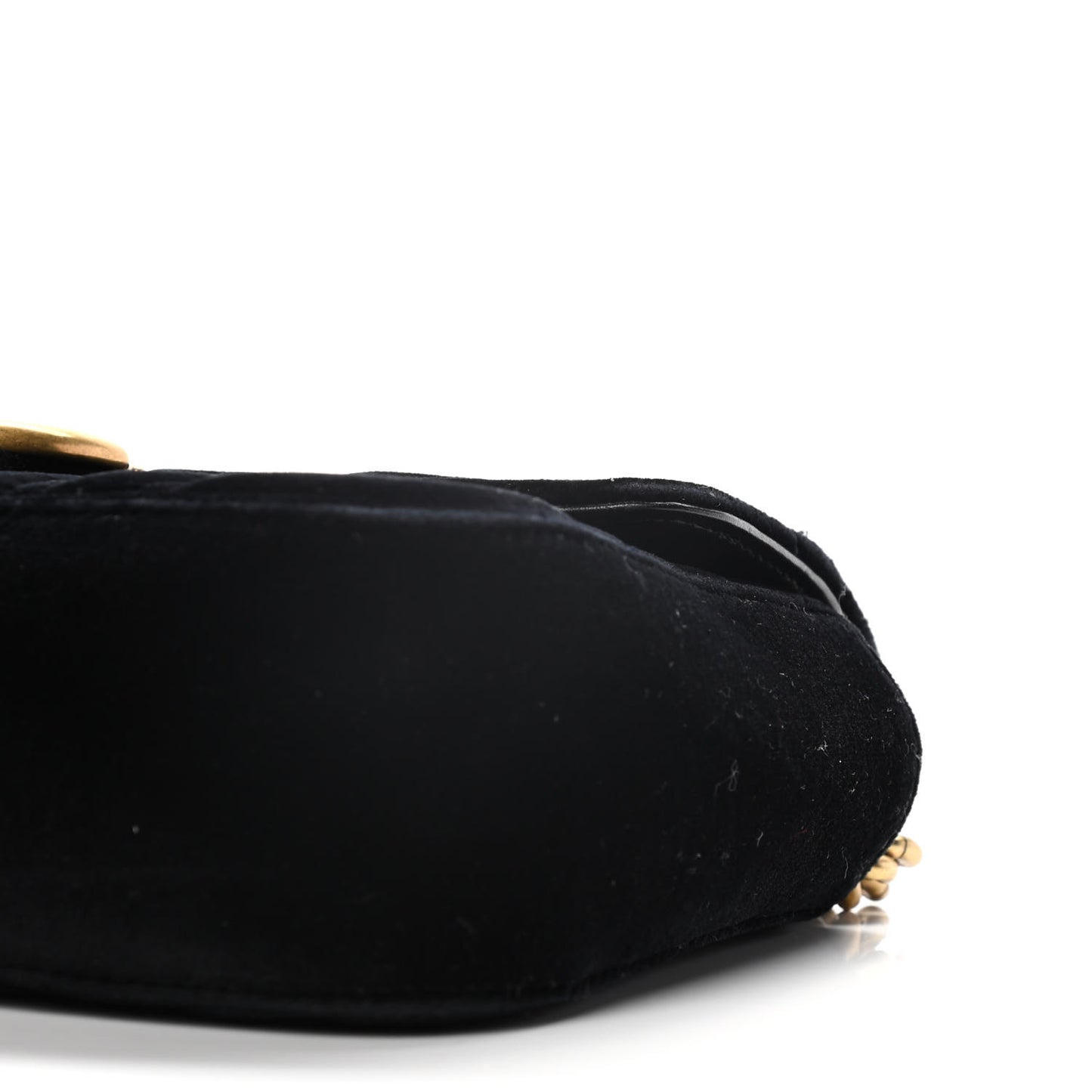 Velvet Matelasse Mini GG Marmont Shoulder Bag Black