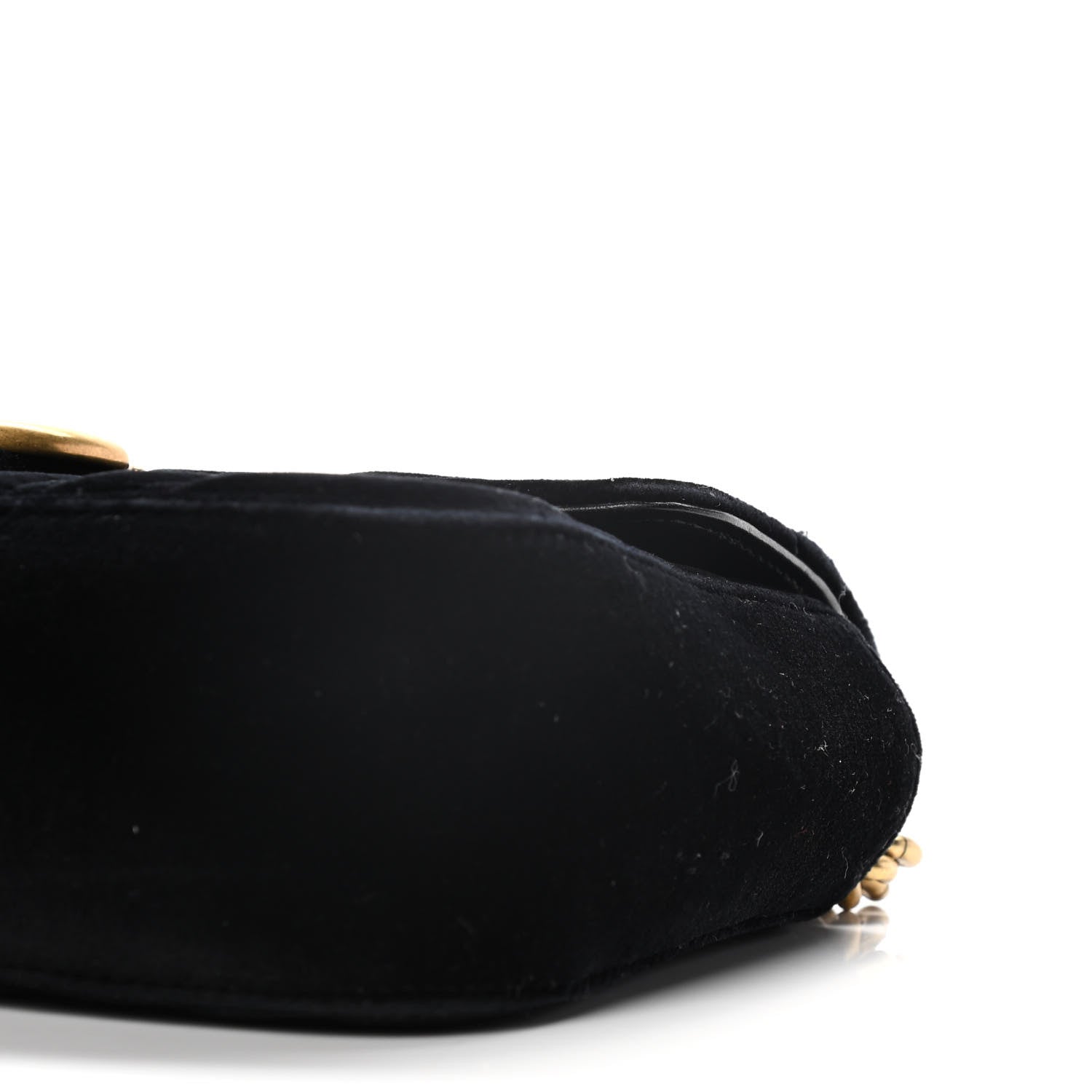 Gucci Velvet Matelasse Mini GG Marmont Shoulder Bag Black 10 of 16