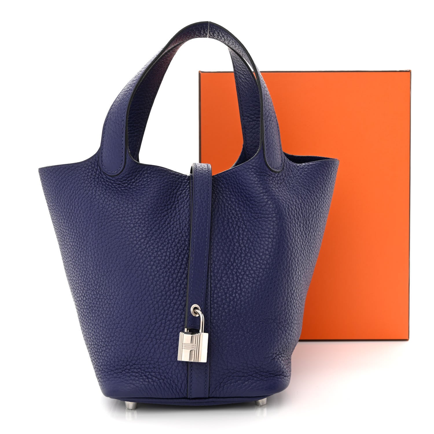 Hermes Taurillon Clemence Picotin Lock 18 PM Bleu Encre 11 of 11
