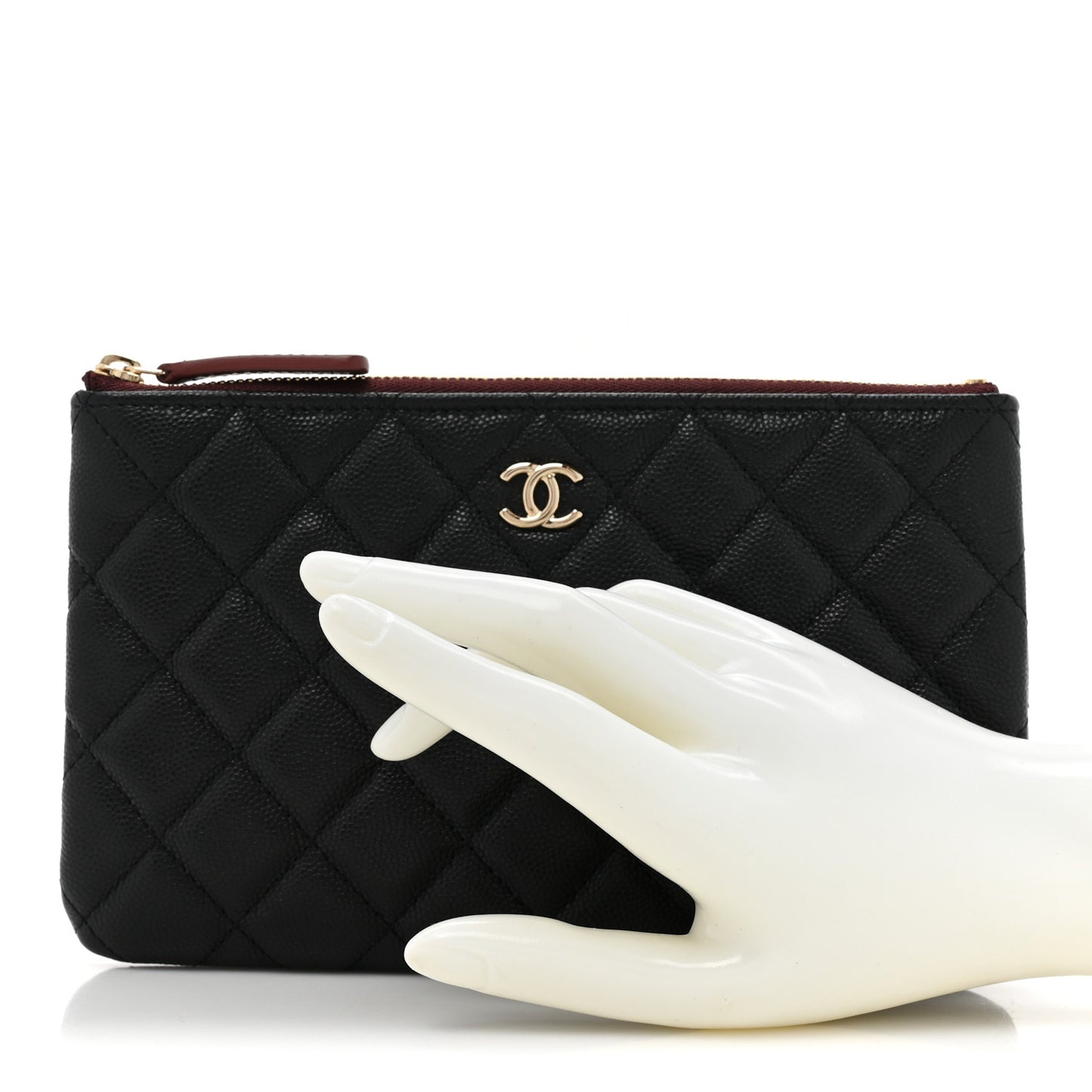 Caviar Quilted Cosmetic Case Black