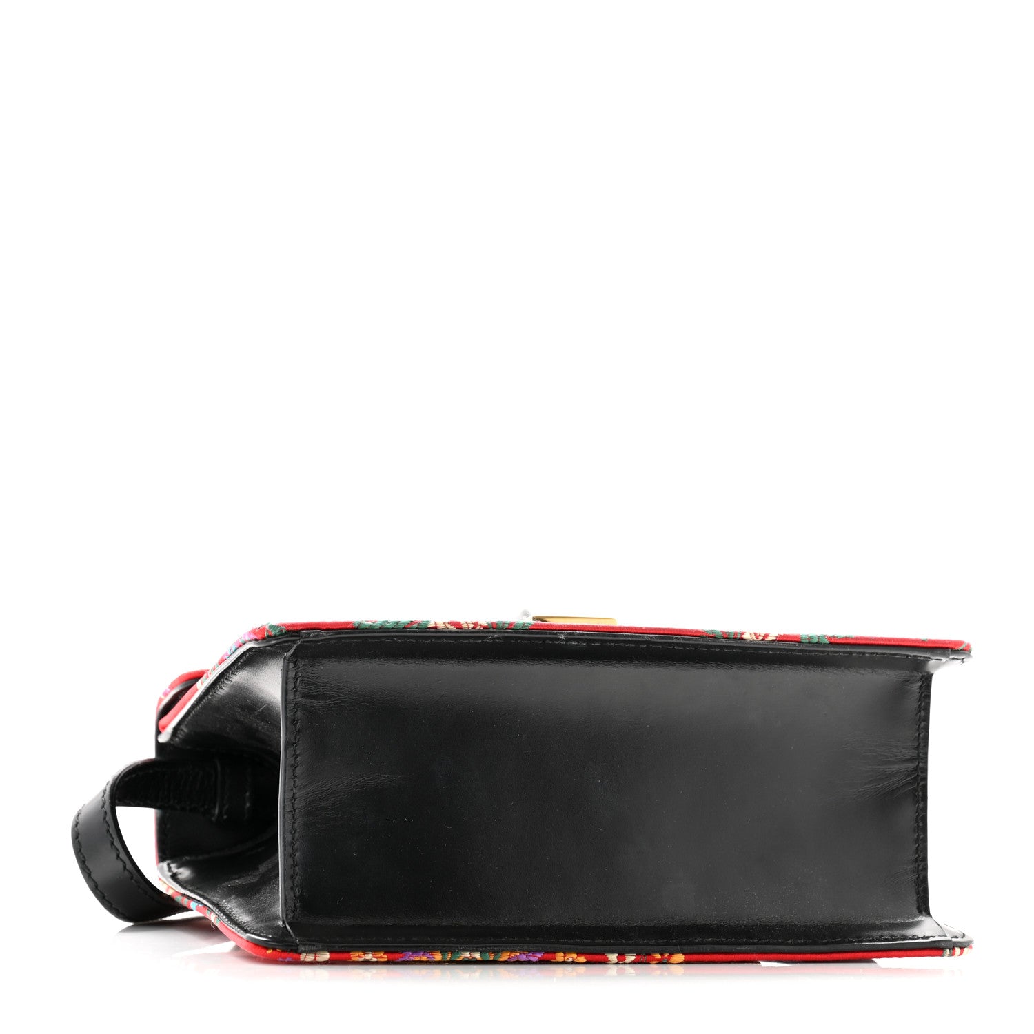 Gucci Jacquard Floral Mini Sylvie Top Handle Bag Red Multicolor Black 4 of 12
