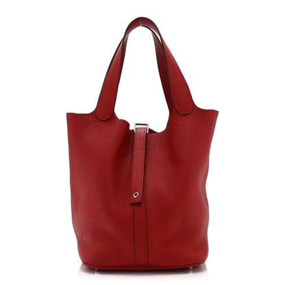 Hermes Taurillon Clemence Picotin Lock 26 GM Rouge Casaque 1 of 10