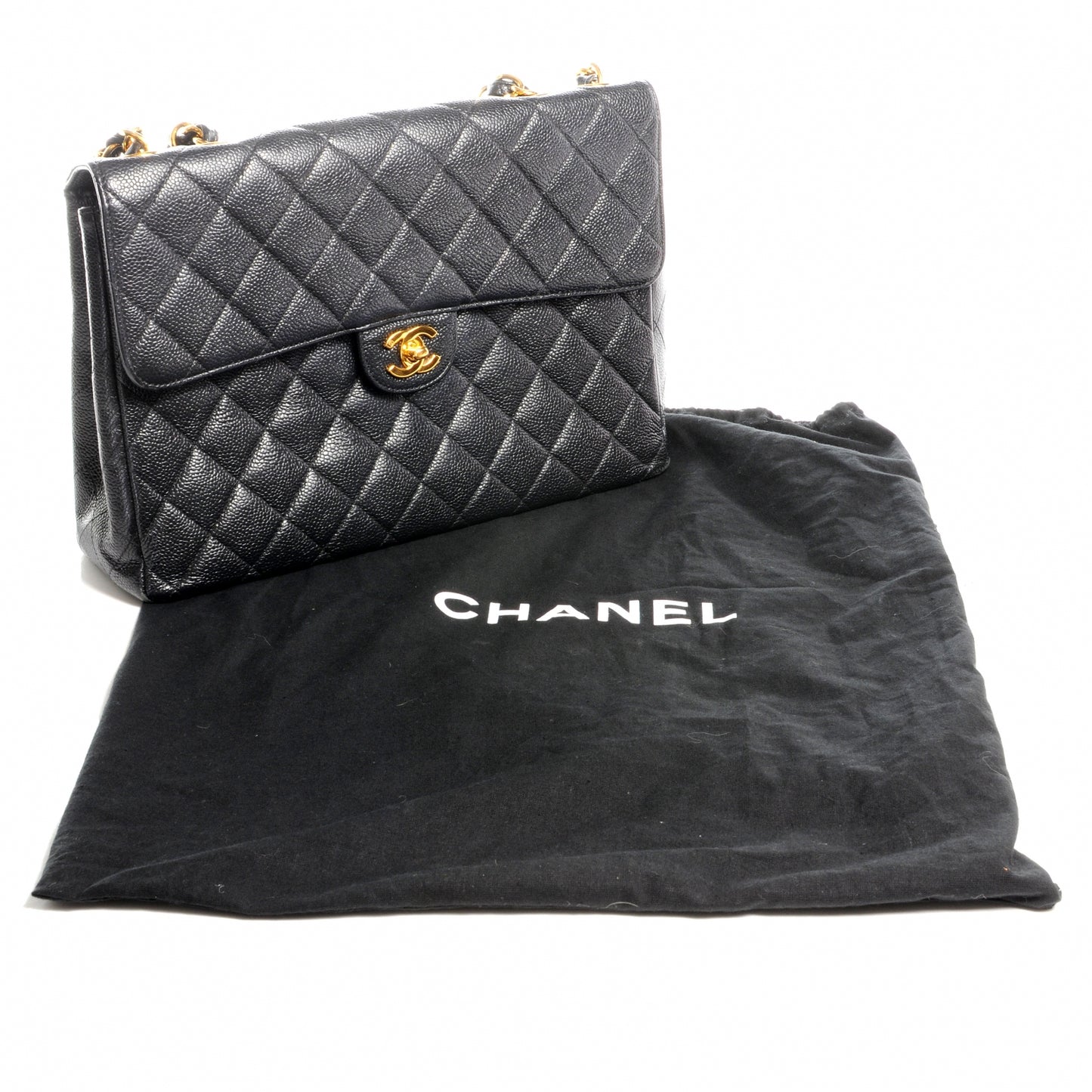Caviar Jumbo Single Flap Black