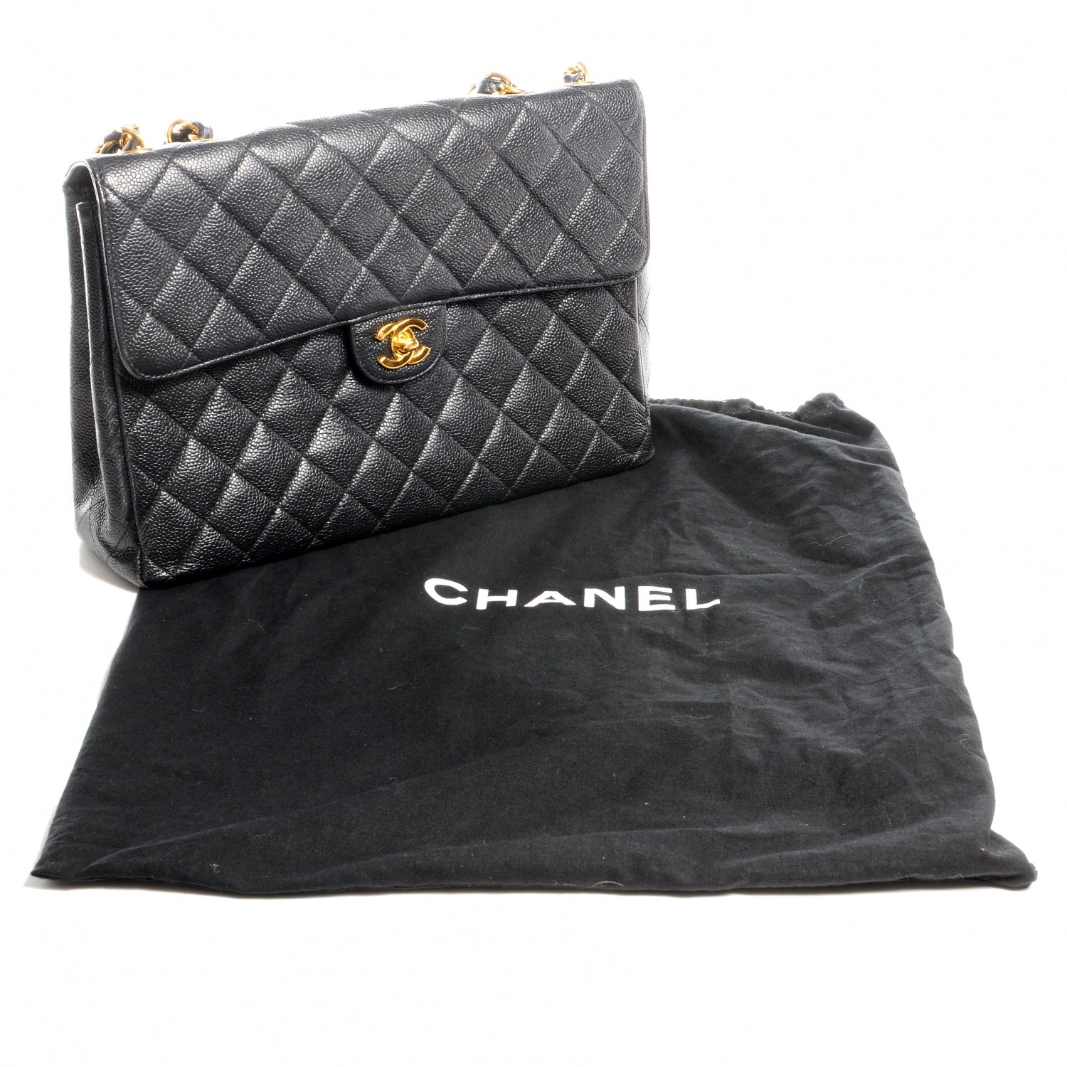 Chanel Caviar Jumbo Single Flap Black 9 of 9