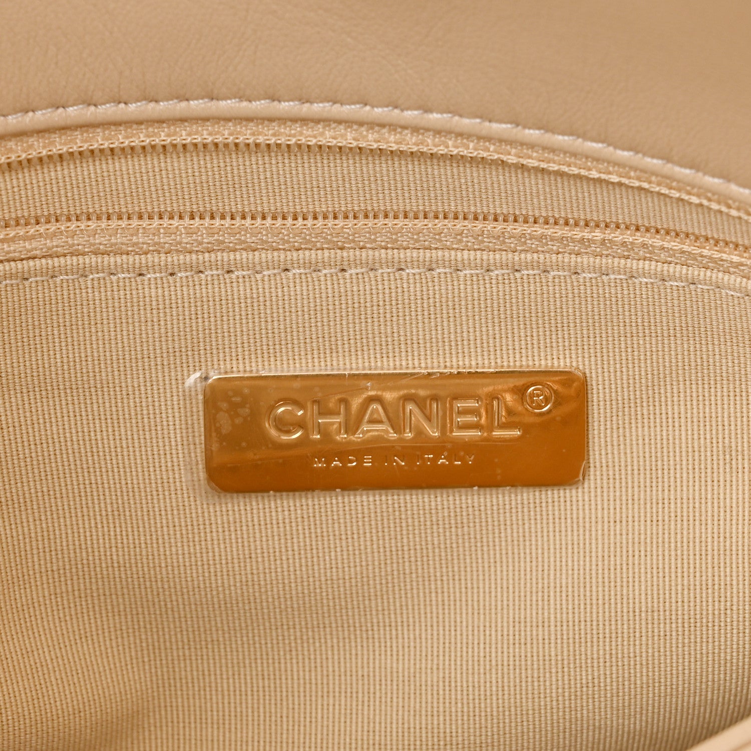 Chanel Lambskin Quilted Large Chanel 19 Flap Beige 6 of 10