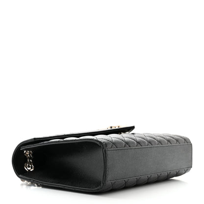 Saint Laurent Grain De Poudre Textured Mixed Matelasse Triquilt Medium Monogram Satchel Black 4 of 10