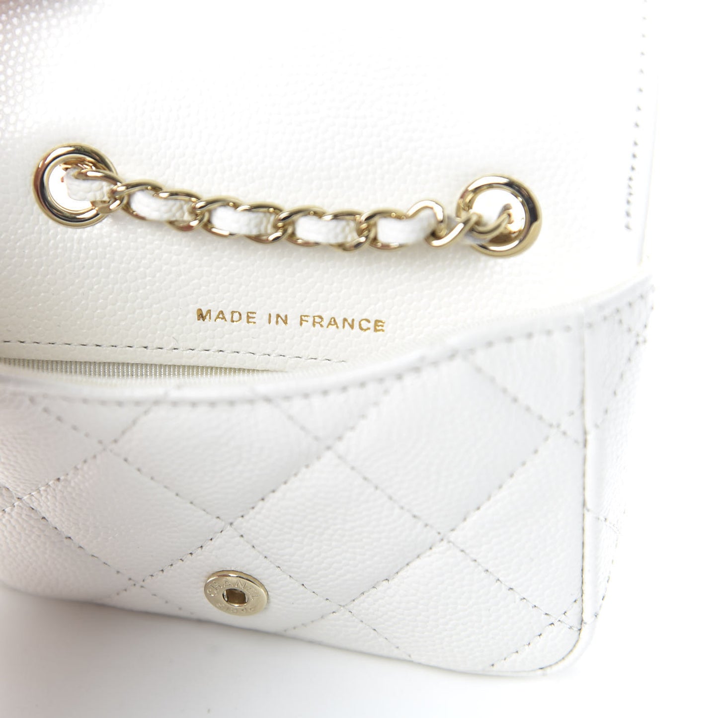 Caviar Quilted Belt Bag White