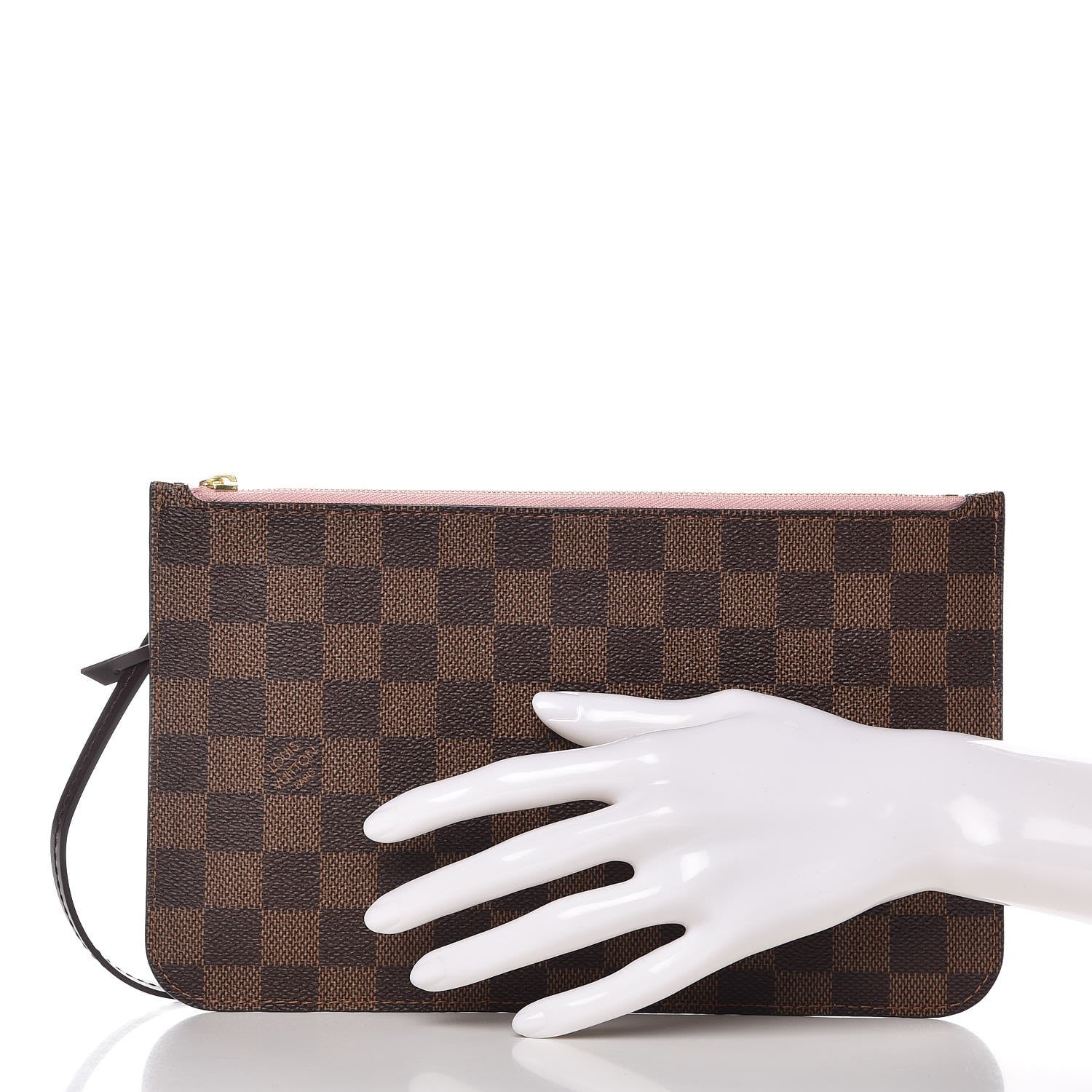 Louis Vuitton Damier Ebene Neverfull MM GM Pochette Rose Ballerine 2 of 7