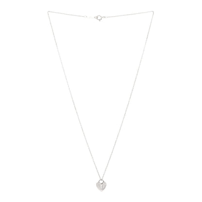 Tiffany Sterling Silver Heart Lock Pendant Link Necklace 3 of 6