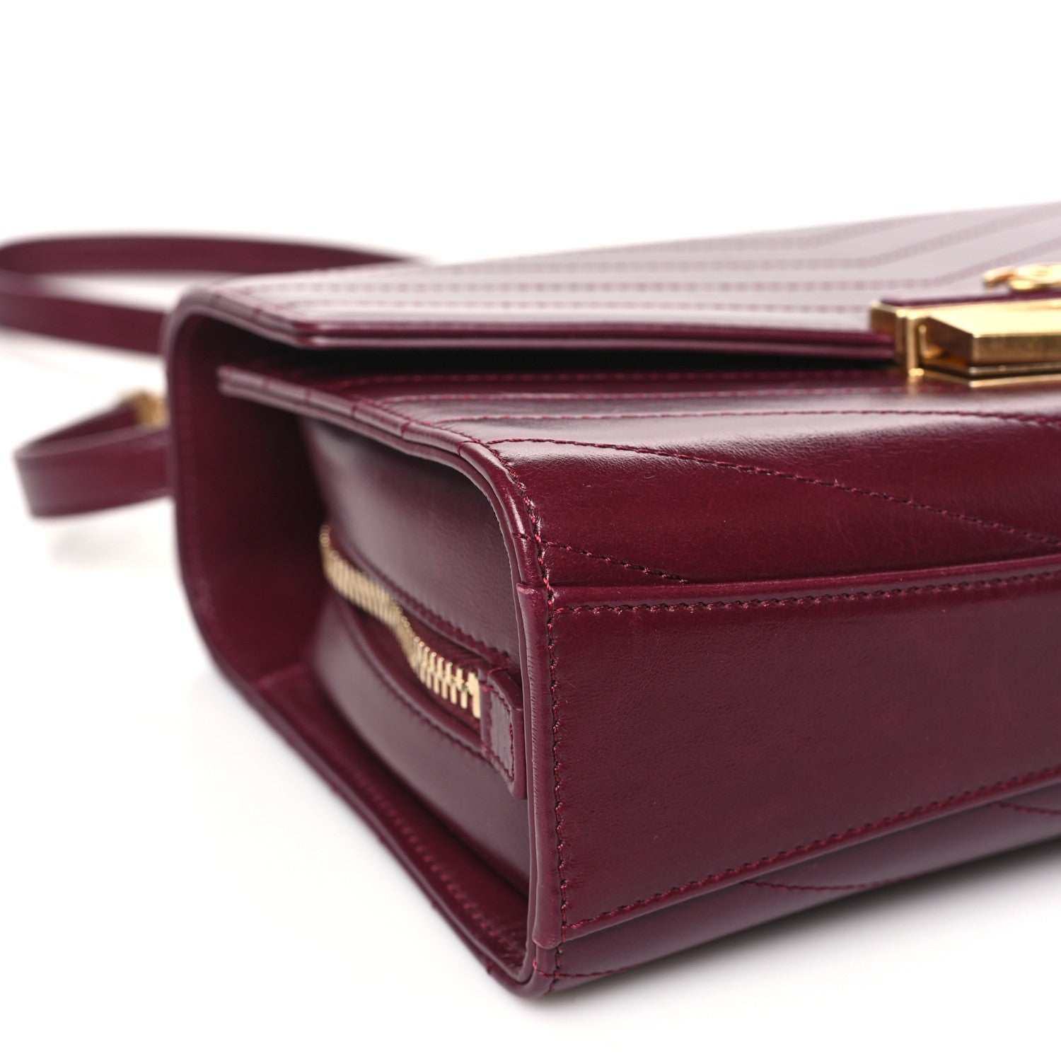 Chanel Calfskin Chevron Quilted Medal Flap Burgundy 9 of 10