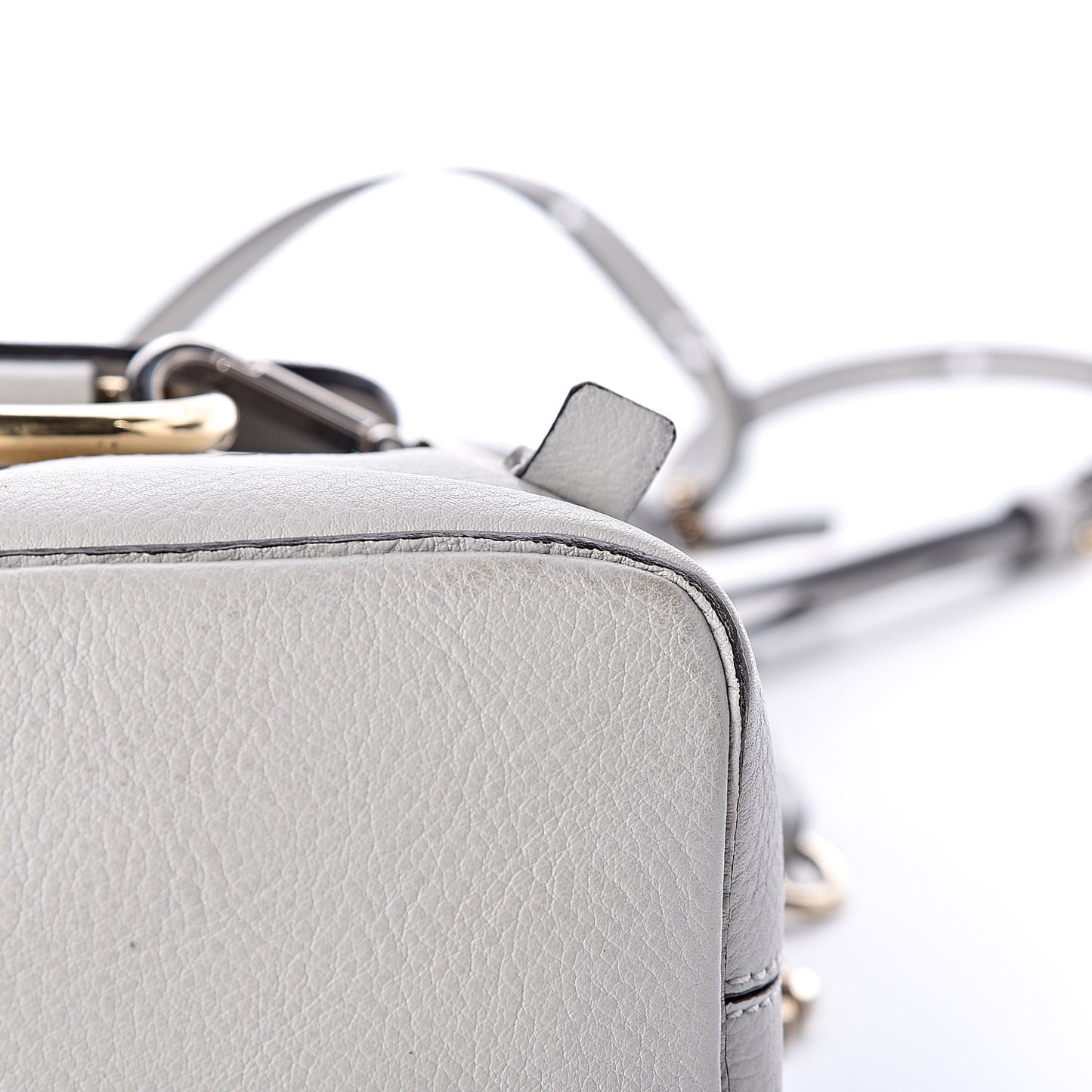 Suede Calfskin Mini Faye Backpack Airy Grey