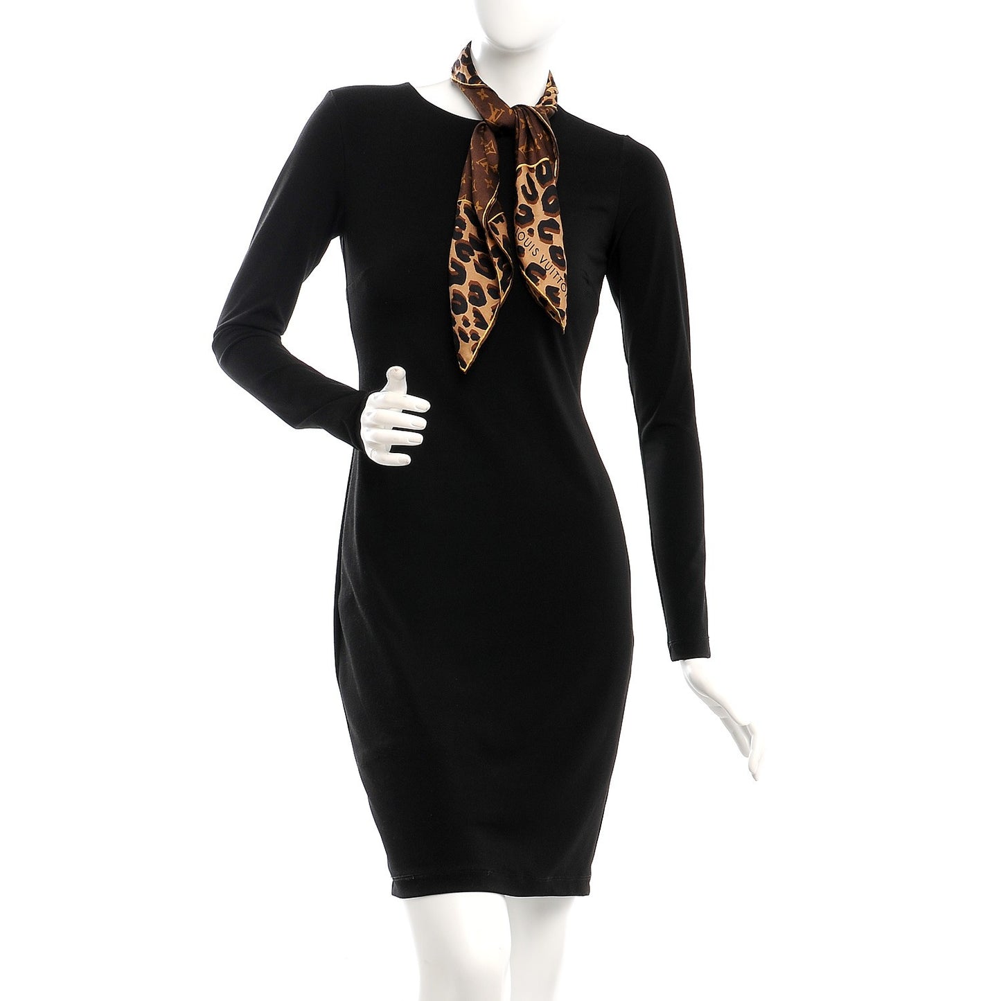 Silk Leopard Monogram Square Scarf