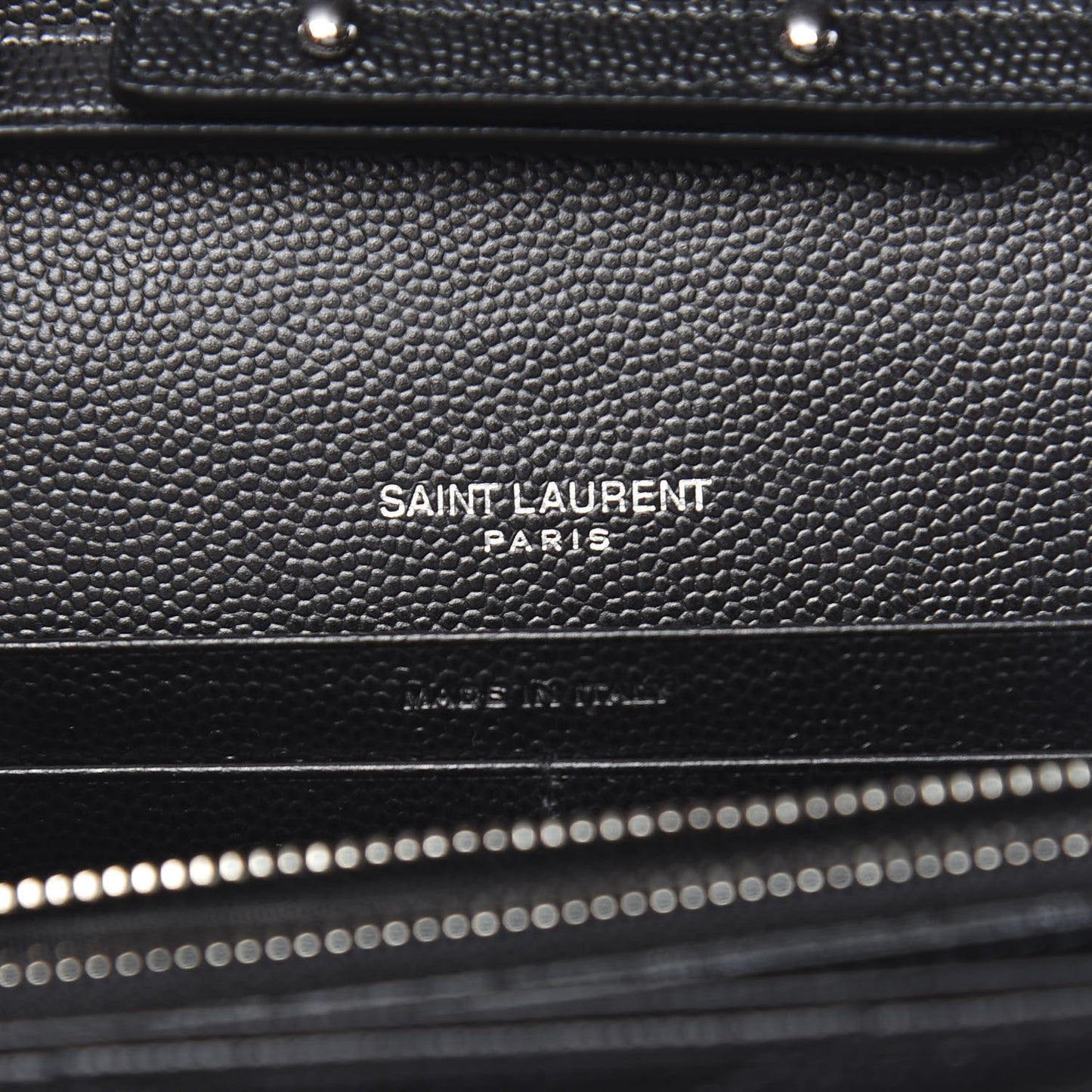 Grain De Poudre Matelasse Chevron Monogram Chain Wallet Black