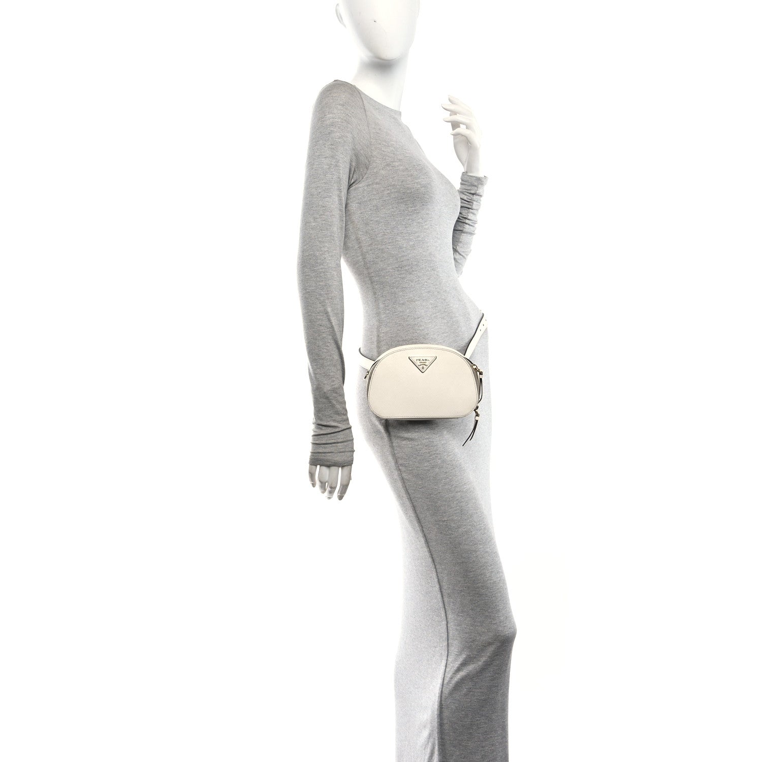Prada Saffiano Lux Odette Belt Bag White 2 of 13